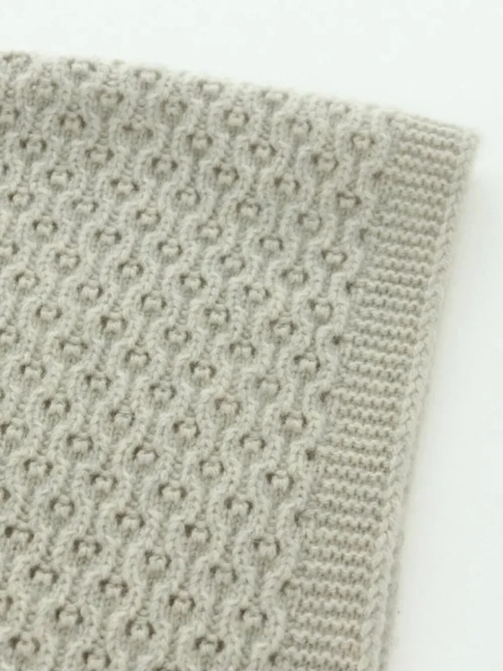 CHANEL COCO Mark Scarf Cashmere Beige Silver CC Auth BA11371V